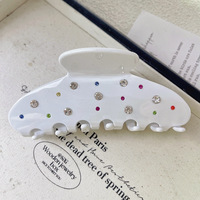 CHUJIAN Pinces à cheveux de luxe en acétate, grandes pinces requin colorées avec strass, style vintage français, vente en gros