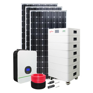 ระบบแบตเตอรี่โซลาร์เซลล์แบบออฟกริดครบชุดสำหรับบ้าน EU Spot 5kw 10kw 20kw MPPT โมโนคริสตัลไลน์ซิลิคอน พร้อมแบตเตอรี่  รุ่น QGL-123 ปรับแต่งได้ - Product Image 4