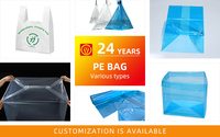Sac plat transparent en PE sur mesure, sacs en polyéthylène imperméables et anti-poussière pour l'emballage des produits