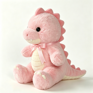 Peluche de dinosaurio rosa personalizado, peluche de T-Rex rosa sentado, peluche de dinosaurio rosa suave - Product Image 2