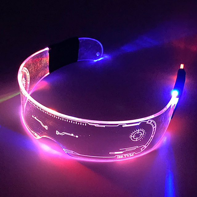 Light up Cyberpunk 2050 Futuristic Luminous Glasses