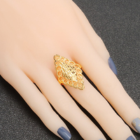JXX Offre Spéciale populaire plaqué or 24k bijoux en laiton bagues de fiançailles pour femmes Dubai style bagues en or bijoux pour femmes