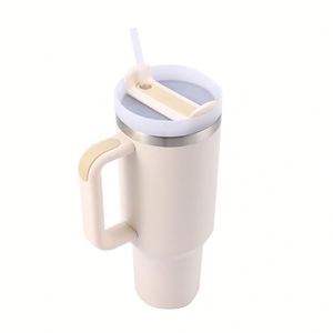 H2.0 40oz/1200ml Back School Cold <b>Large</b> Capacity Double-Wall Vacuum Stainless Steel Travel Coffee <b>Mug</b> Handle Lid 6-12 Hours - Product Image 2