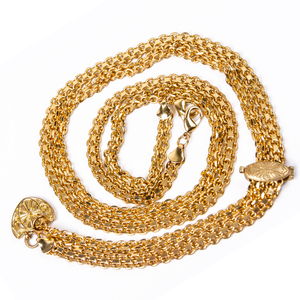 Christian gold head ornament accessories 120 cm brass necklace for pectoral cross large size Russian copper chain - Product Image 5