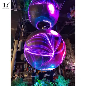 Esfera a todo color para exteriores, globo de arco esférico, pantalla led transparente