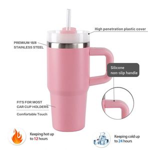 Car Handle Travel <b>Mug</b> 14oz Tumbler Vacuum Insulated Double Wall Stainless Steel Lid Straw Non-Slip - Product Image 6