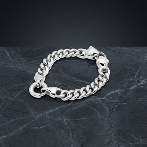 กำไลข้อมือแบบคลาสสิค Panther Head Curb Link Chain จาก 925 Silver Vault - Product Image 2