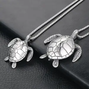 Sea Turtle Ketting Rvs Schildpad Kettingen Charm Hangers Voor Vrouwen Meisje En Mannen Ocean Sieraden