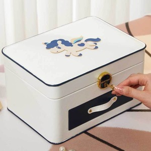 Custom Logo <b>Large</b>-Capacity Multi-Layer PU Leather Washable Modern Jewelry Storage <b>Boxes</b> Multi-Functional for Necklace Rings Home - Product Image 1