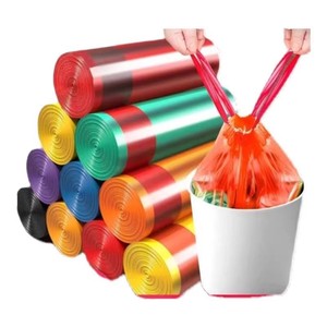 ถุงขยะแบบมีเชือกผูก ถุงขยะครัวแบบหนาพร้อมหูหิ้วสำหรับใช้กับถังขยะ 1 ม้วนต่อแพ็ค - Product Image 2