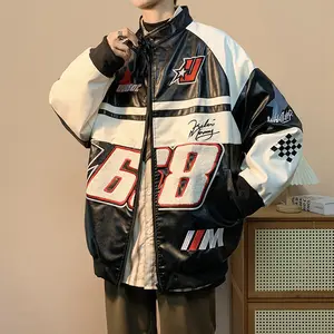 Amerikan ceket ceket erkek ilkbahar ve sonbahar sokak Pilot motosiklet takım elbise Hiphop moda marka gevşek büyük boy Plankton Handso