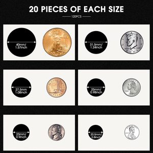 Bán buôn 6 loại kích cỡ Bộ sưu tập Nguồn cung cấp thu thập Phụ kiện tự dính các tông 2x2 đồng xu chủ đồng xu lật - Product Image 6