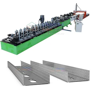 Deckenrahmen-Befestigungsmaschine Stiftschleife und Raupenmaschine zur Herstellung von Gipskartons Metall-Stiftschleife und Raupenrollenformungsmaschine