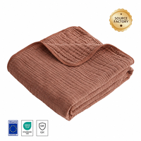 Manta Infantil de 6 Capas 100% Algodón con Textura de Burbujas, 110*110cm, Suave y Texturizada, para Guardería y Venta al por Mayor y Menor