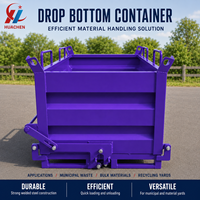Conteneur à fond ouvrant Q355 en acier robuste pour le sable, le gravier, les déchets et les matériaux de construction