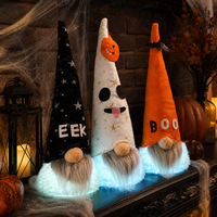 Poupée sans visage en coton lumineuse pour Halloween, jouet en peluche gnome fantôme 45 cm, décoration de fête, cadeau de vacances