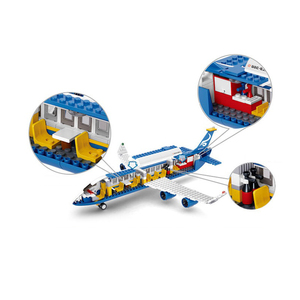 Thành phố máy bay giáo dục Khối xây dựng lắp ráp Airbus xe ô tô trẻ em mô hình đồ chơi máy bay gạch đặt - Product Image 2