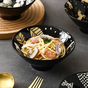 थोक जापानी शैली ramen के कटोरा चीनी मिट्टी धान का कटोरा सलाद कटोरा होटल के रेस्तरां के लिए उपयुक्त