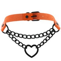 Collier Gothique Punk Grunge Emo en Cuir PU, Cadeau de Noël Halloween pour Femme, Homme