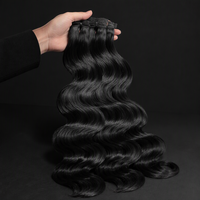 Extensions de cheveux Remy péruviens 12-30 pouces, double trame, teintes, micro-boucles invisibles, style 12A, vierges, ondulations profondes