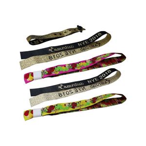 Bracelet en tissu tissé avec fil doré, motif personnalisé, bracelet scintillant - Product Image 1