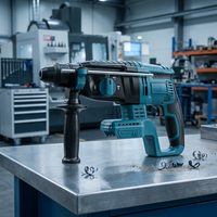 Marteau perforateur rotatif sans balais 26V léger et rechargeable au lithium-ion - Perceuse à percussion et tarière trois fonctions pour béton