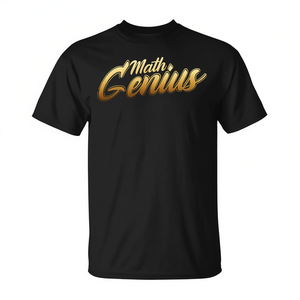 Camiseta Math Genius negra unisex para adultos, cuello redondo, manga corta, regreso a la escuela, graduación, estampado en serigrafía - Product Image 3