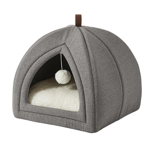 1 Stück Umweltfreundliches Winter-Katzenbett im Iglu-Stil, Großes Niedliches Haus-Nest für Wohnungskatzen - Product Image 4