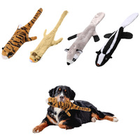 Jouet pour chien en peluche en suède, couineur, motifs Ours, Renard, Tigre, Lion, jouet à mâcher interactif et durable pour le nettoyage des dents, jouet animal en peluche doux
