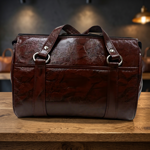Sacs à main en cuir véritable à la mode BS INTERNATIONAL pour femmes, avec fermeture éclair, imperméables, légers, pliables, grande capacité - Product Image 1