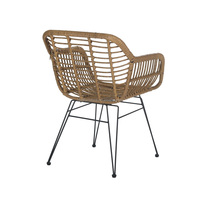 H003 Sortie d'usine Chaise de salle à manger en rotin en plastique de haute qualité tissée à la main Chaises de loisirs en rotin en plein air Luxe Moderne Vente en gros