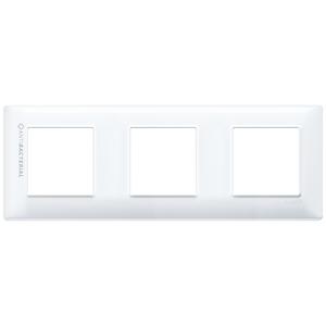 Antibacterial Wall <b>Switch</b> <b>Plate</b> 3 Gang 27mm Length 8mm Width 0.9mm Height - Product Image 1