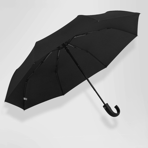 Paraguas Plegable de 3 Secciones, 800 mm, Resistente al Agua, Apertura Automática, Secado Rápido, Mango Curvo de Plástico, Resistente al Viento a 10 m/s, Impresión de Logotipo Personalizado - Product Image 1