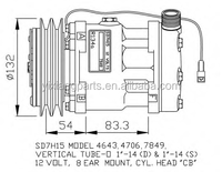 Compresor de CA Sanden 7H15 SD709 5165548 5165549 72275276 47132887 Compresor de aire acondicionado para Ford