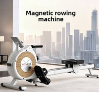 Máquina de Remo Magnética para el Hogar, Entrenador de Fitness Aeróbico Interior, Máquina de Remo Inteligente Plegable, Ejercicio para Quemar Grasa