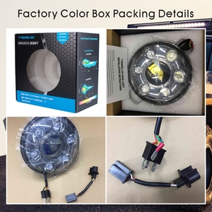 New 7 <span class=keywords><strong>inch</strong></span> 12V <span class=keywords><strong>LED</strong></span> vòng đèn pha Chùm cao Chùm thấp vị trí ánh sáng 6000K ECE Dot chứng nhận cho ô tô - Product Image 4