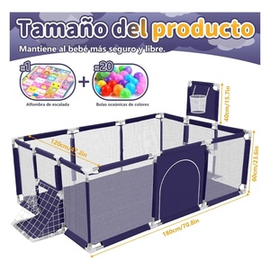 Baby Playpen 8 Panel Enclosure With <b>Ball</b> <b>Pool</b> And Mat For Toddlers Indoor Play Area - Product Image 6