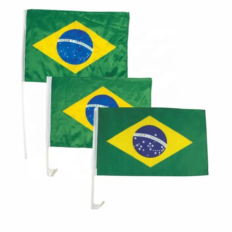 Bandeira de janela de carro com pólo plástico