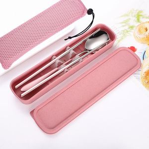 Nuevo Juego de Cubiertos Portátil Ecológico de Acero Inoxidable 304 para Camping, Fiestas y Estudiantes, con Cuchara, Tenedor y Palillos en Caja - Product Image 6