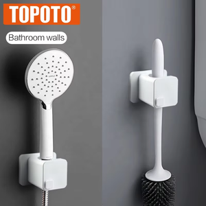 Support mural adhésif multifonction TOPOTO à double niveau pour balais et serpillères, idéal pour le nettoyage des salles de bain et toilettes - Product Image 6