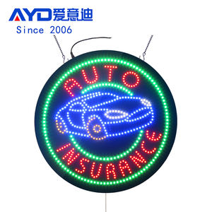 Super brillante Led AUTO <span class=keywords><strong>SEGURO</strong></span> Publicidad Señal redonda 20*20 "Led Ventana interior abierta Intermitente Señal de negocios - Product Image 1