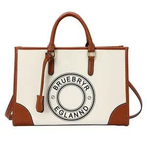 Custom Logo Luxury Design Fashion PU Leather handle Tote Bags Ladies Shoulder Bag Women Handbags Women Hand.