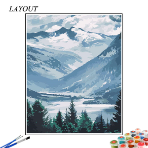 Picture Custom DIY Portrait Landscape Mountains-and-waters Canvas Wall Decor <strong>Painting</strong> by Number for Adults Kids Beginner - Product Image 5