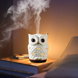 Humidificateur ultrasonique en céramique écologique en forme de hibou mignon, diffuseur <span class=keywords><strong>d</strong></span>'<span class=keywords><strong>air</strong></span> purificateur <span class=keywords><strong>d</strong></span>'<span class=keywords><strong>air</strong></span> avec éclairage LED, capacité 200 ml, faible <span class=keywords><strong>bruit</strong></span> 35 dB - Product Image 5