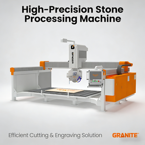 Machine de découpe de pierre à commande 5 axes de type pont, équipement CNC multifonctionnel avec moteur et pompe à engrenages pour pierre frittée, marbre et <span class=keywords><strong>carrelage</strong></span> - Product Image 1