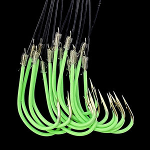 15-30 pièces/sac 12 #-28 # phosphorescent <span class=keywords><strong>fer</strong></span> aider jigbait crochet bateau pêche barbe nuit crochet - Product Image 4