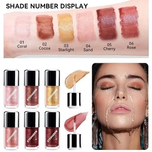 Produits à marque privée très demandés en stock – Fard à paupières liquide multi-usage scintillant, illuminateur et contouring longue tenue - Product Image 2