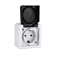 Durable IP54 Étanche 1 Gang Bouton Poussoir Interrupteur Mural Prise Haute Qualité ABS Laiton Support 10A16A 250V Extérieur Antipoussière