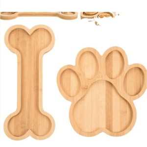 Bandeja de bambú con forma de pata de animal para refrigerios y comidas de niños, bandeja de madera maciza de forma irregular para alimentar a bebés - Product Image 2