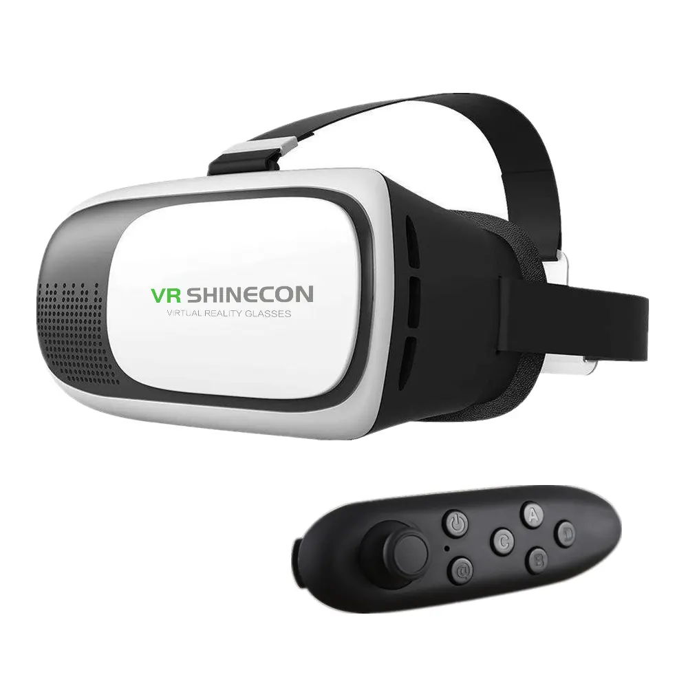 VR SHINECON 저렴하고 좋은 3D VR 헤드셋 근시 친화적 인 몰입 형 가상 현실 안경 컨트롤러가있는 HD 최고의 VR 안경